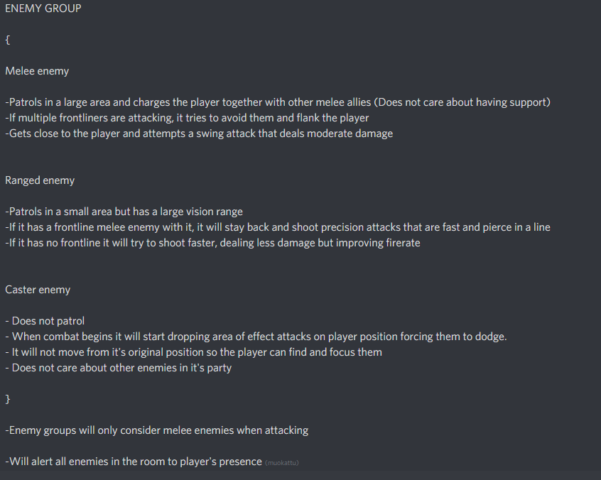 Enemy AI Design